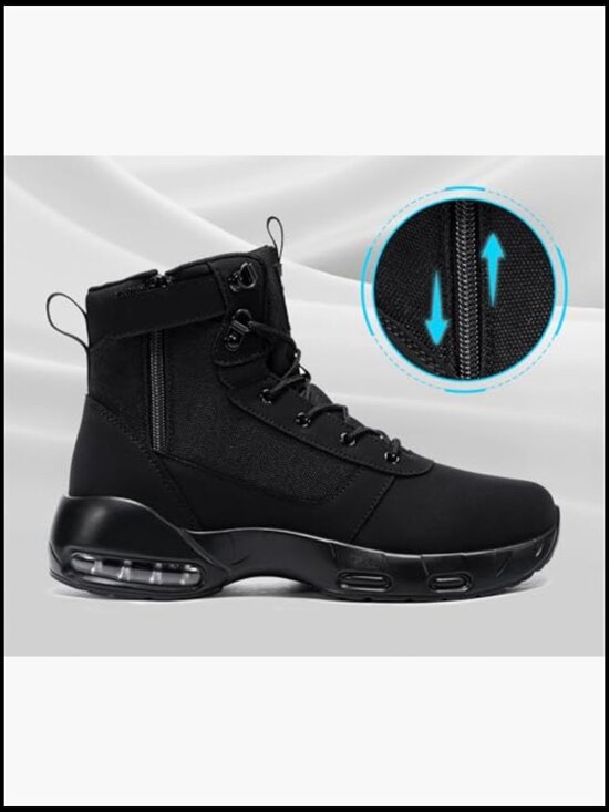 Steel Toe Work Boot Men Non Slip Safety Sneaker Side Zipper High Top Tactical main image 6